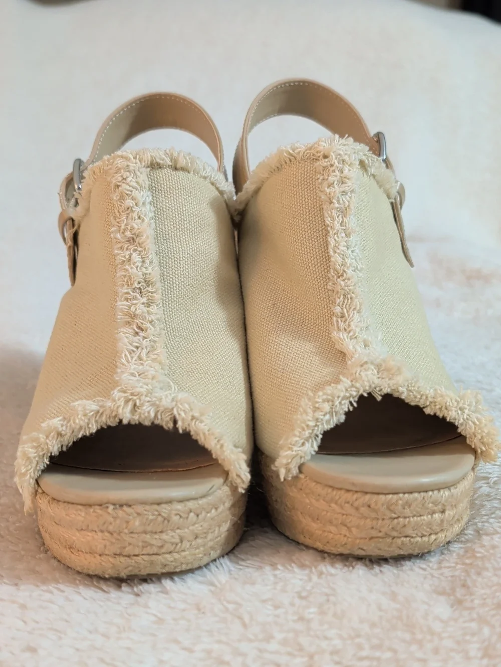 Women's Indigo Rd. Harris Canvas Espadrille Platform Wedge Sandals - Size 7.5